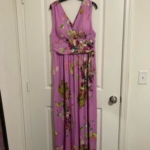 NWT Soma SOFT JERSEY Shirred Shoulder Maxi Bra Dress Floral XL